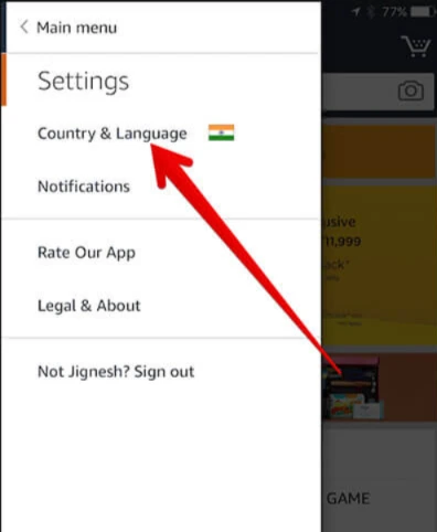 How to Change Country on Amazon App